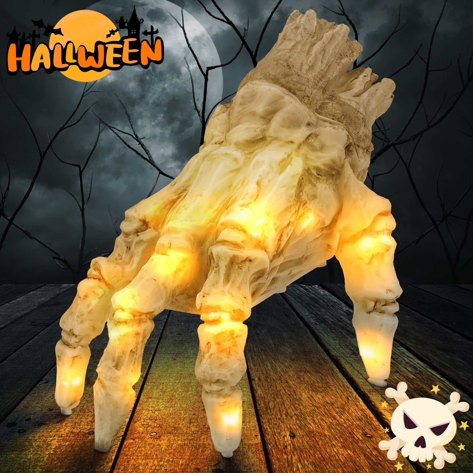 Halloween Decoration Electric Ghost Hand With Light and Sound For Creepy Atmosphere