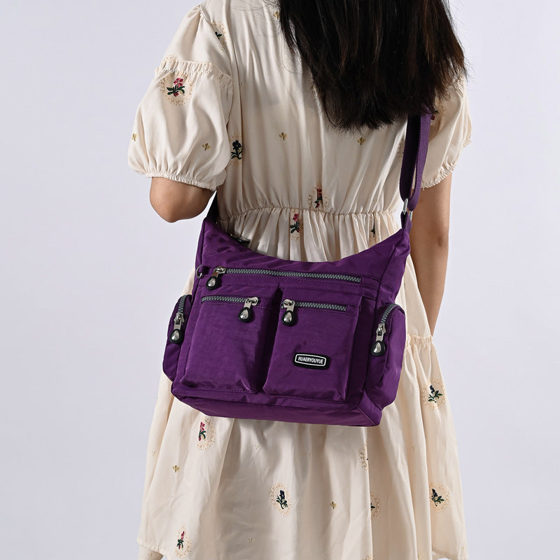 Women's multifunctional shoulder bag with zip pockets – ideal for daily use