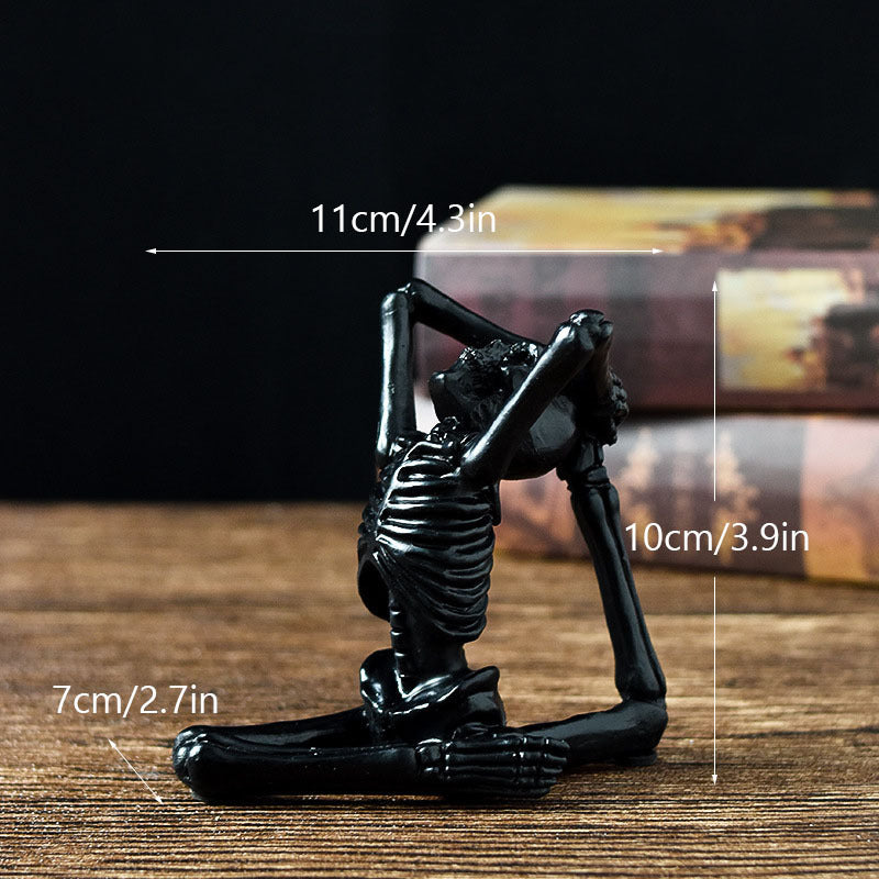 Halloween Decoration Figurines Skeleton Yoga Set – Funny Skull Figurines for Halloween Party, Trick-or-Treat & Spooky Atmosphere