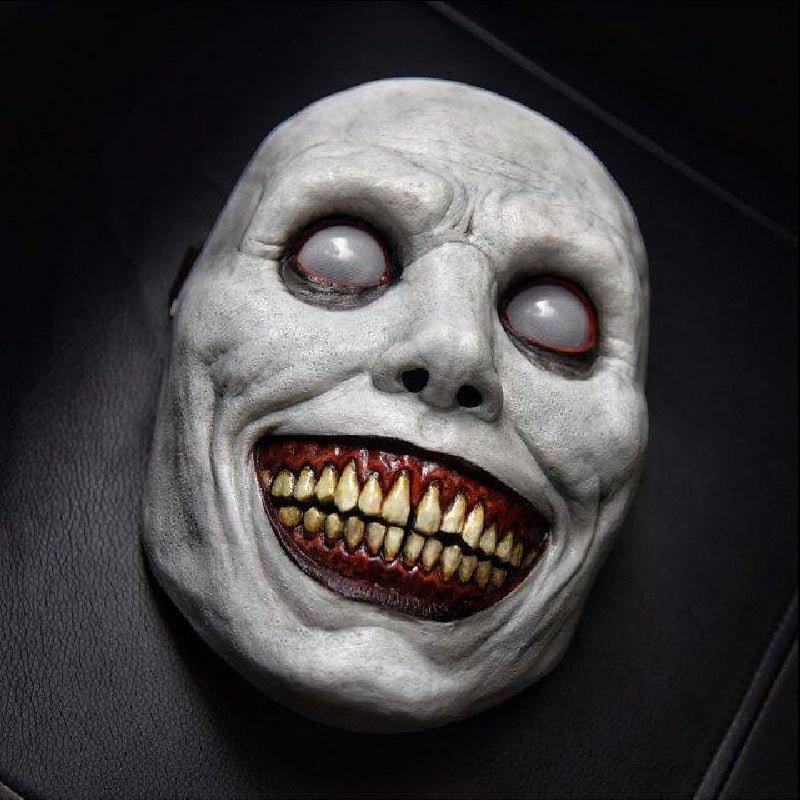 Halloween Demon Latex Mask with White Eyes – Unisex and Creepy Costume Accessory