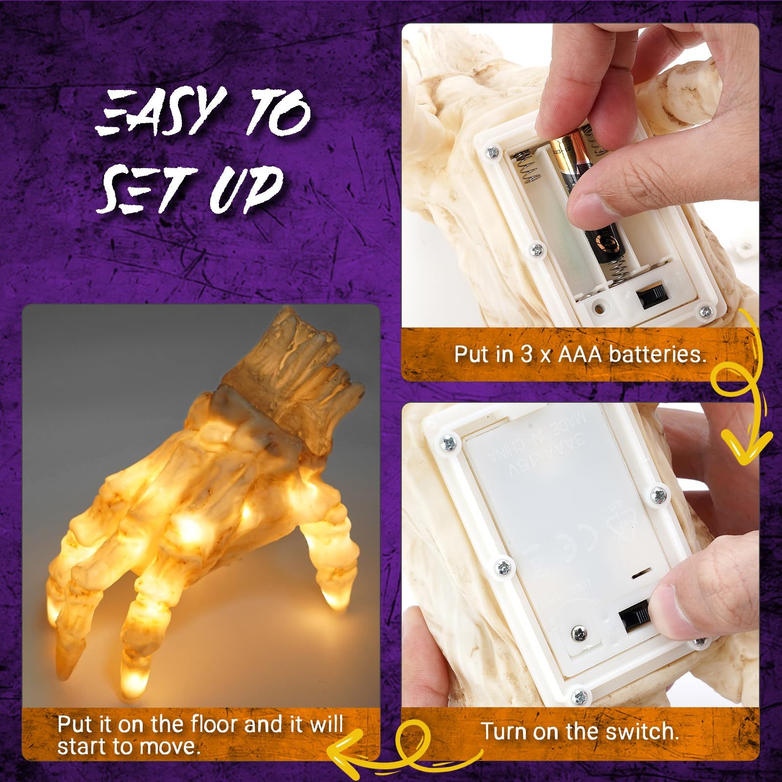 Halloween Decoration Electric Ghost Hand With Light and Sound For Creepy Atmosphere