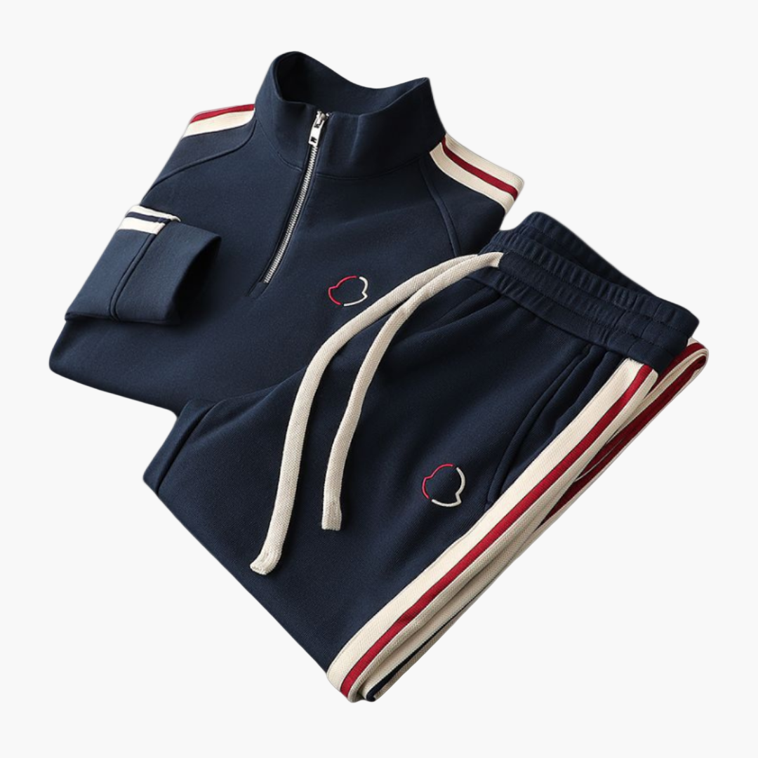 Men's Tracksuit Sporty & Casual – Comfortable Set with Half Zipper