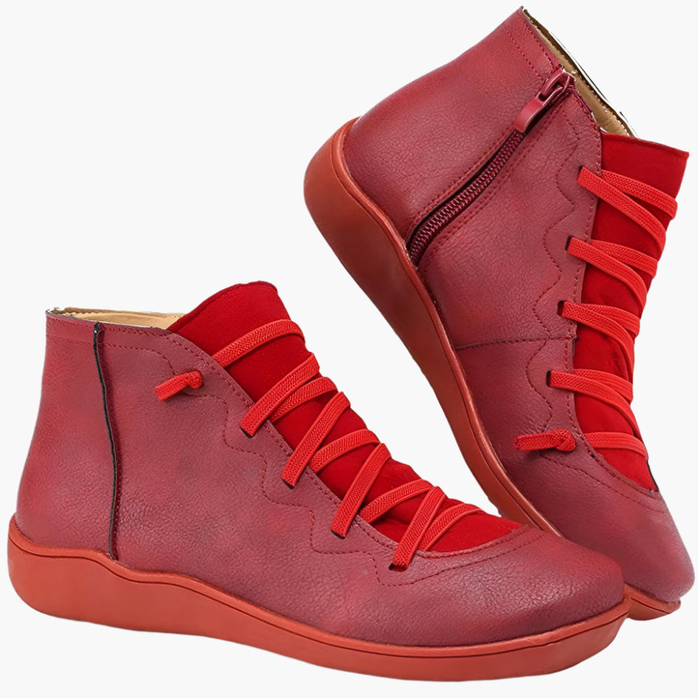 Ladies Ortho Comfort Ankle Boots – Stylish Orthopedic Lace-up Shoes for Daily Use