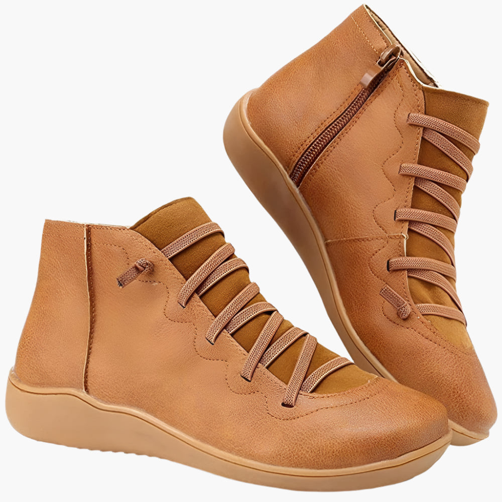 Ladies Ortho Comfort Ankle Boots – Stylish Orthopedic Lace-up Shoes for Daily Use