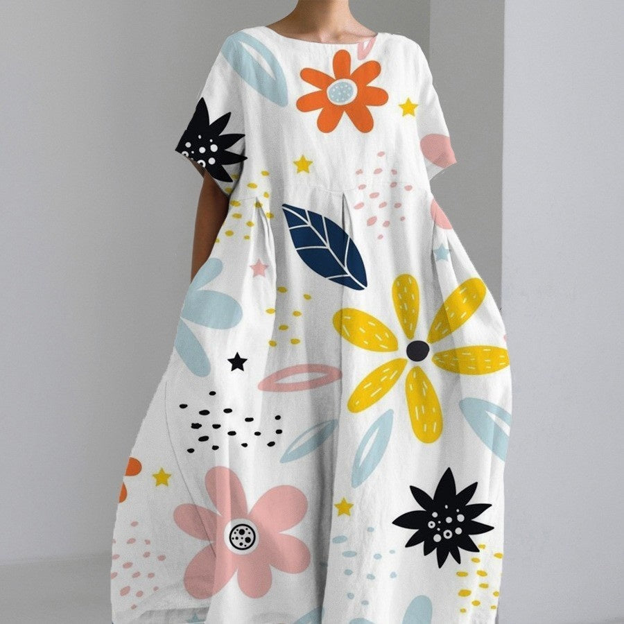 Jessica – 3D Printed Cotton-like Casual Fashion Dress