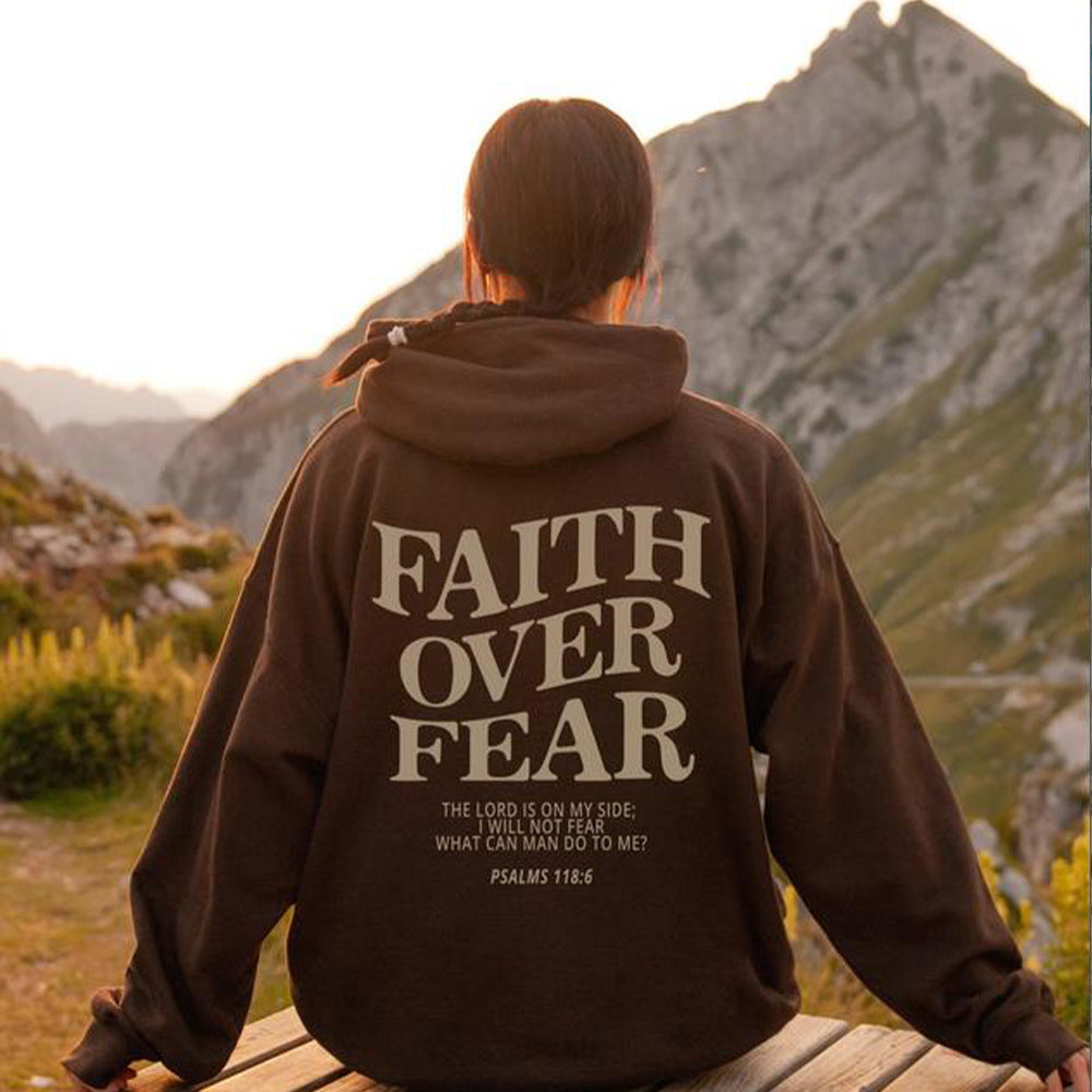 Faith Over Fear unisex hoodie – comfortable casual hoodie with print for men and women