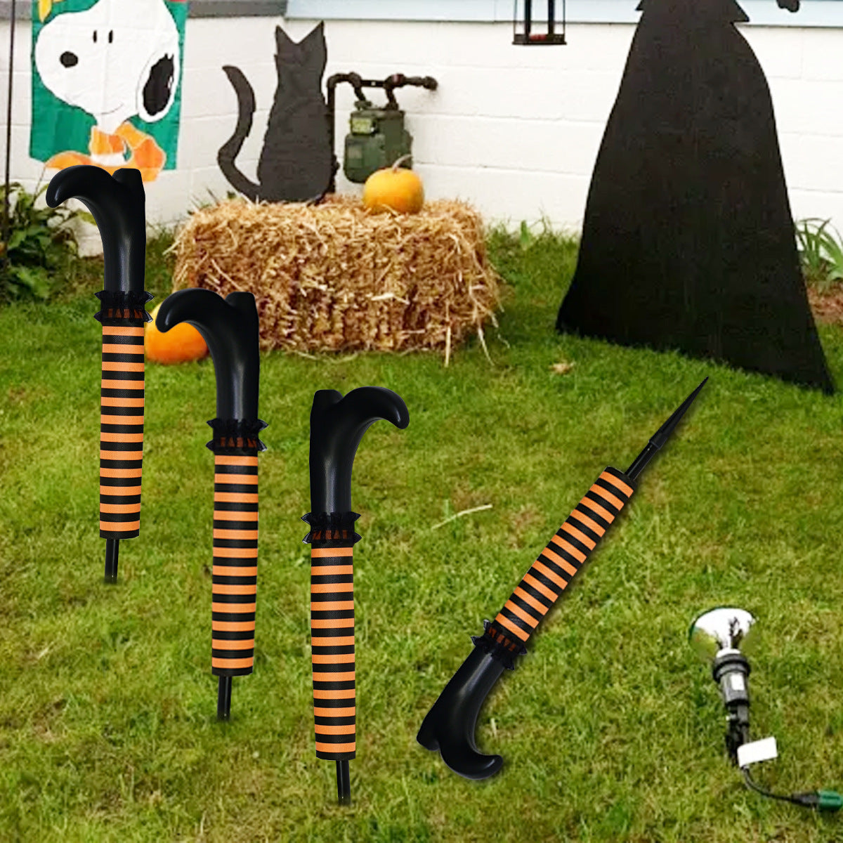 Halloween Decoration Set - Witch Legs Garden Stakes for Party & Spooky Atmosphere