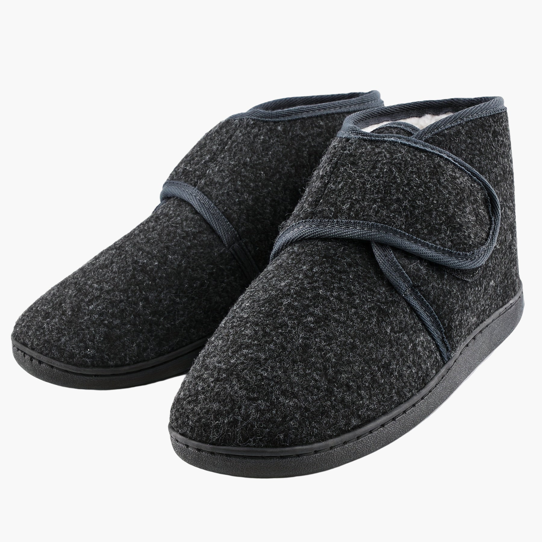 Men's Slippers with Ankle Strap and Velcro Closure – Comfortable Vintage House Shoes for Daily Use