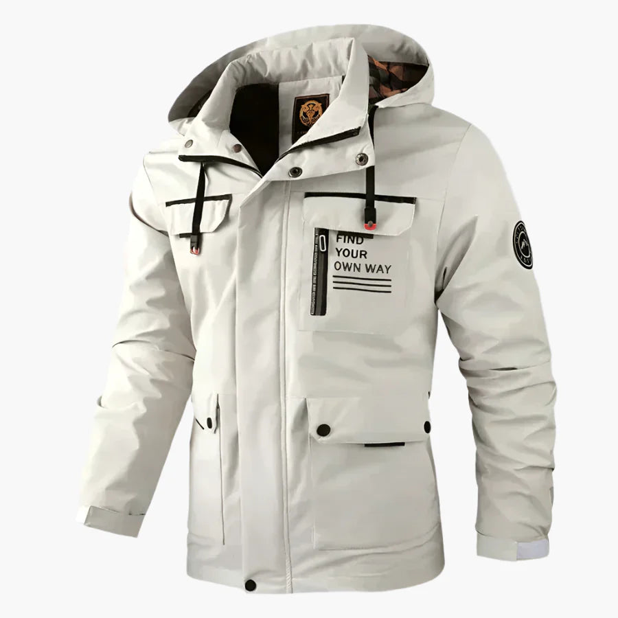 Men's Winter Outdoor Jacket – Windproof & Waterproof – Stylish Muller Jacket with Hood and Practical Pockets