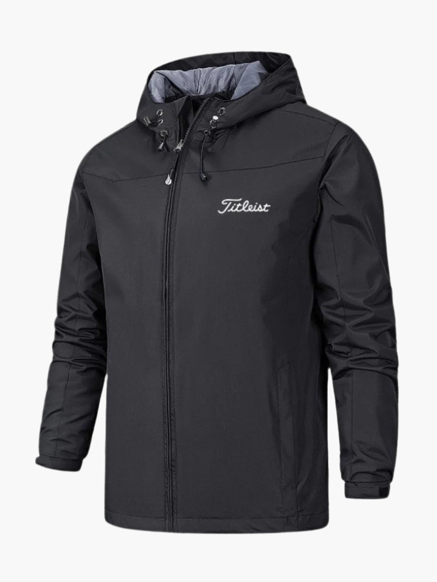 Men's windbreaker with hood – lightweight sports jacket for golf and outdoor activities