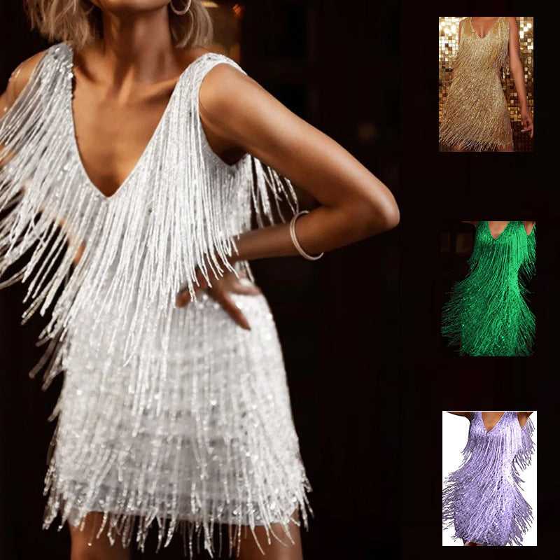 Diana – Elegant Camisole Dress with Tassels