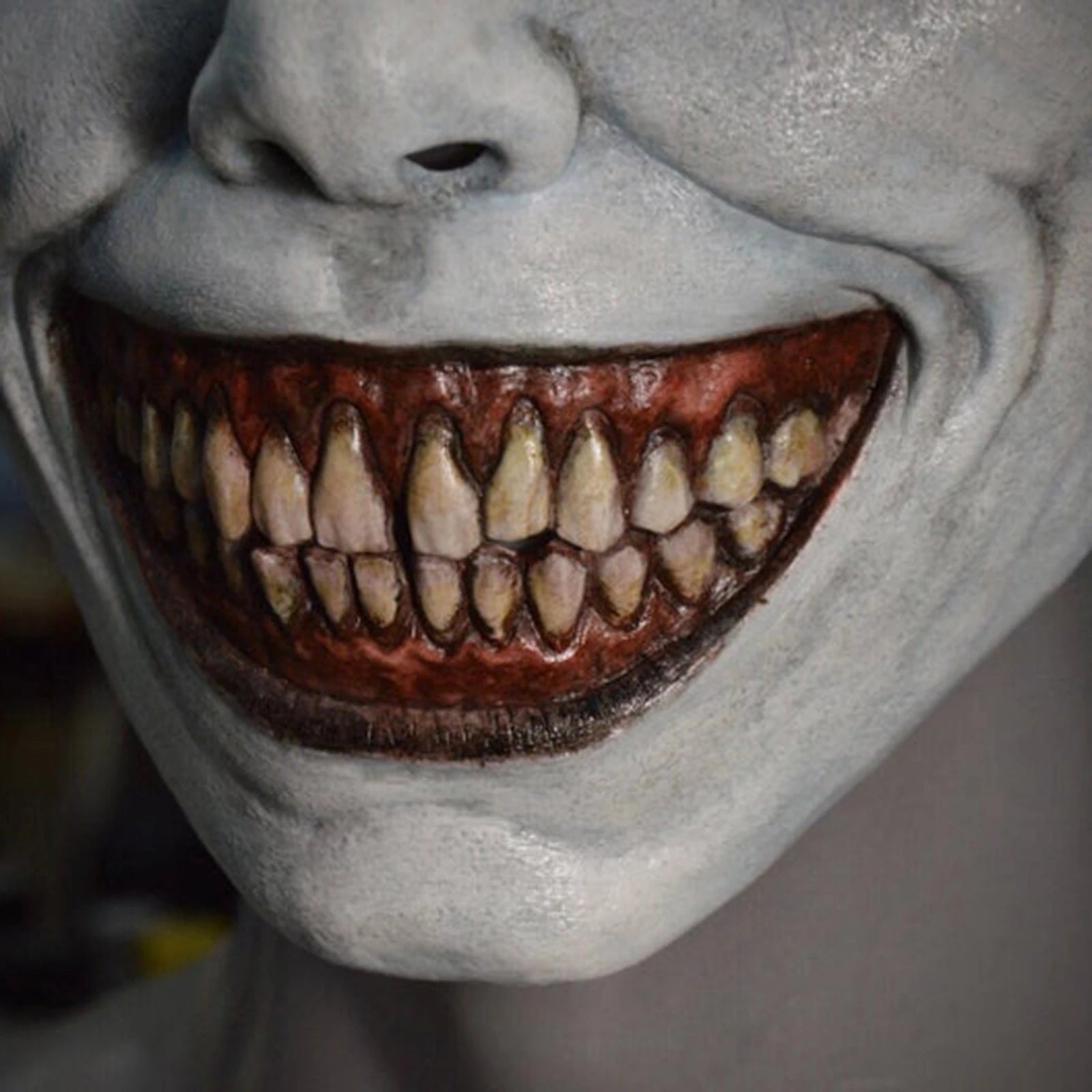 Halloween Demon Latex Mask with White Eyes – Unisex and Creepy Costume Accessory