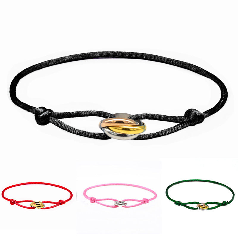 Ladies bracelet with adjustable cord and elegant decorative knot – stylish women's bracelet