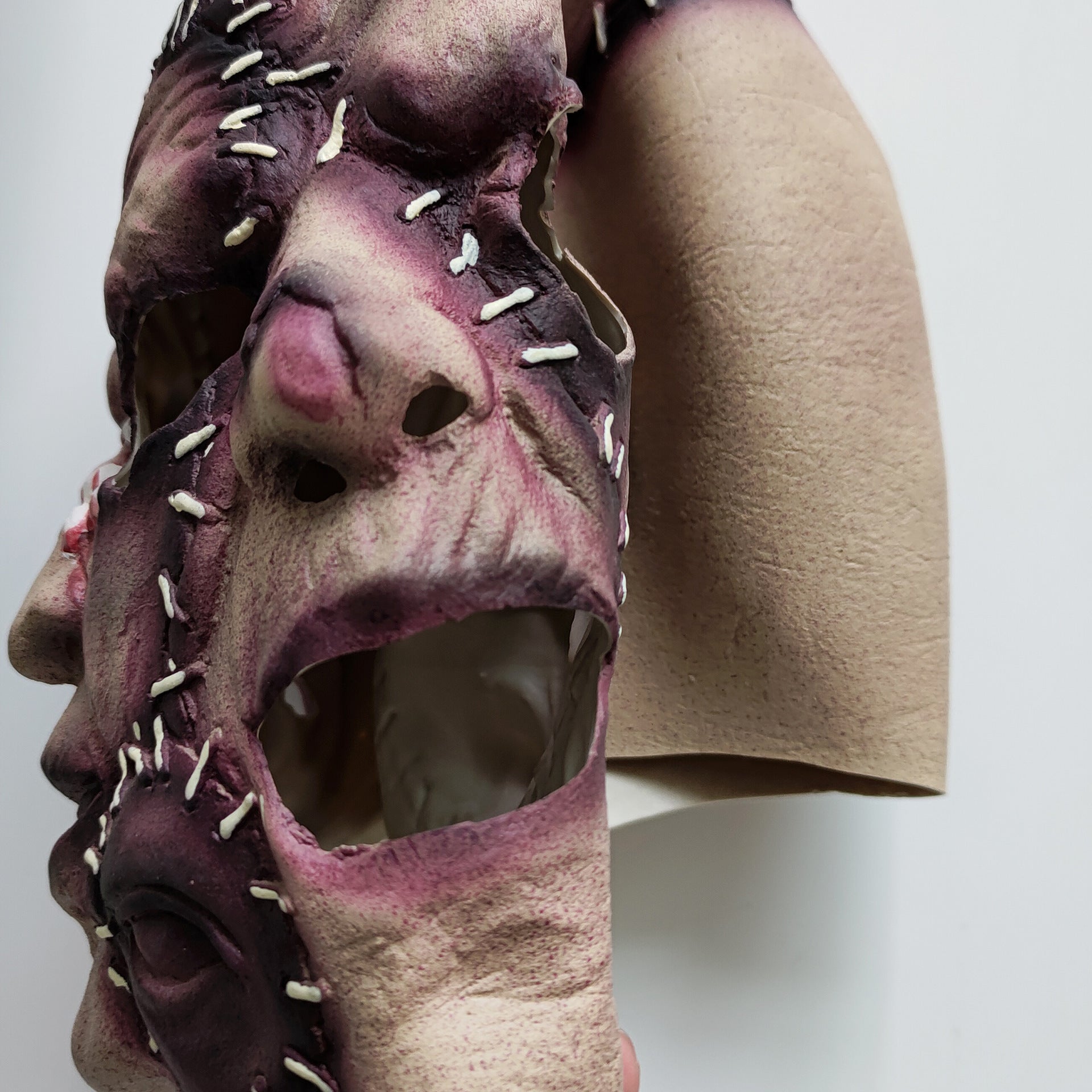 Halloween Drie-Zijdig Gezichtsmasker voor Volwassenen – Griezelig Kostuumaccessoire