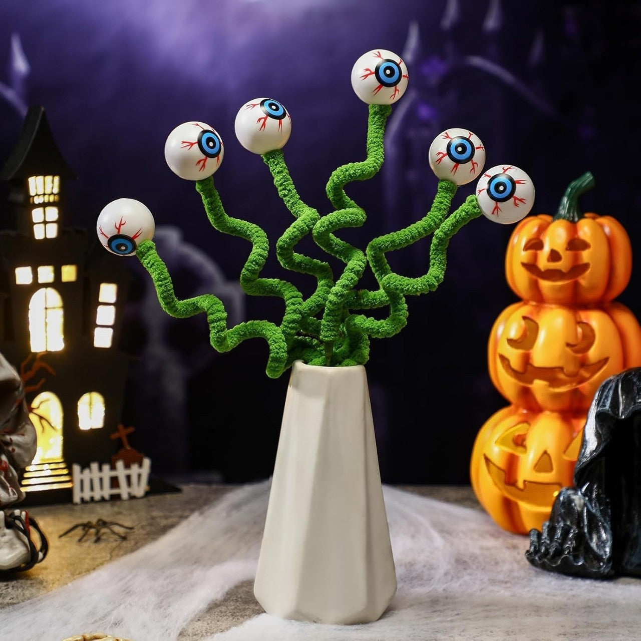 Halloween Decoration Eyeball Flower Vase for Party and Creepy Atmosphere