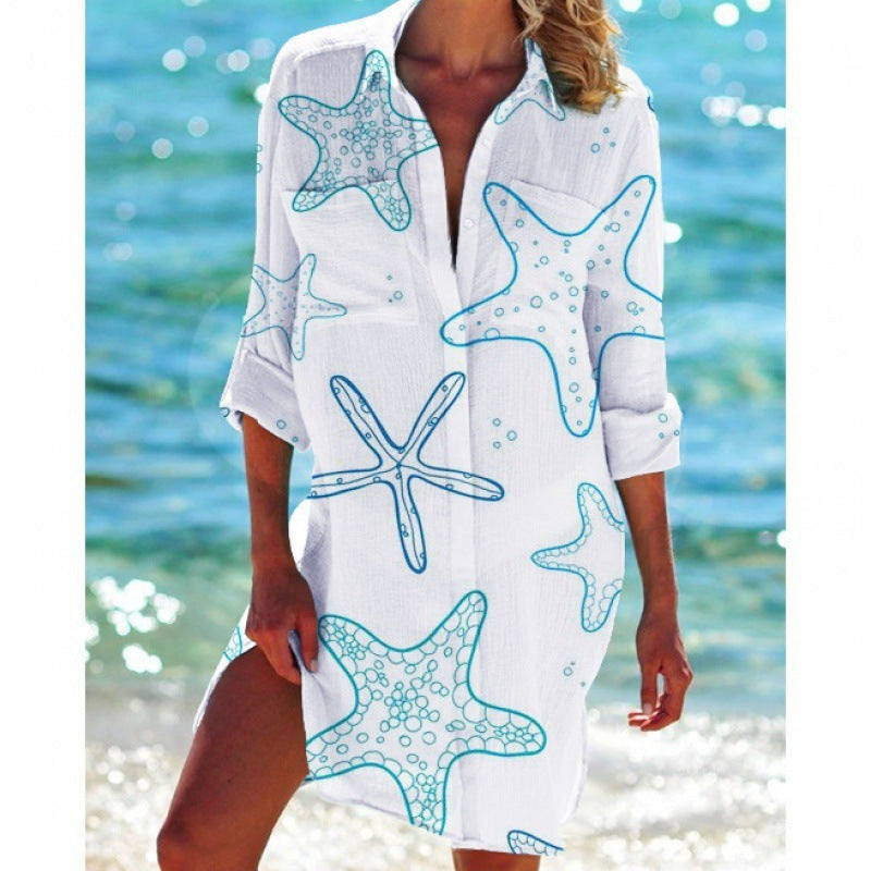 Francesca – Women's Beach Dress with Cute Print – Loose Summer Design for the Sun