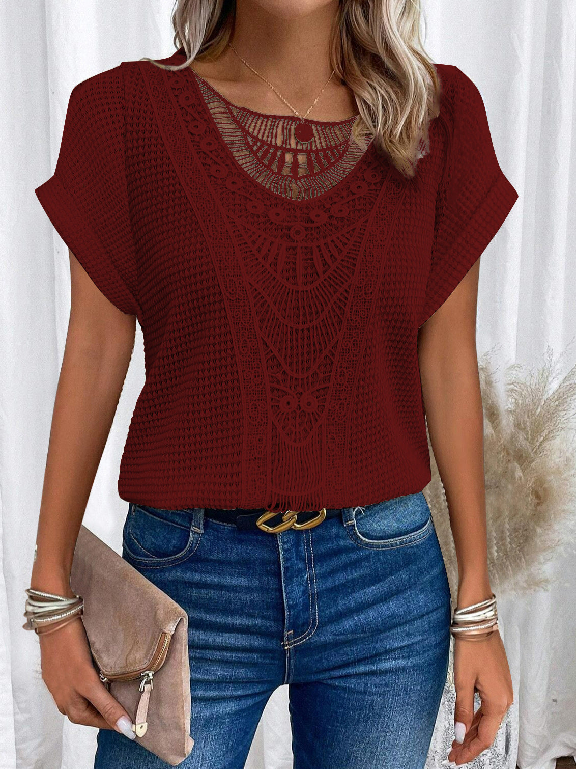 Adele – Hollow Out Short Sleeve T-shirt