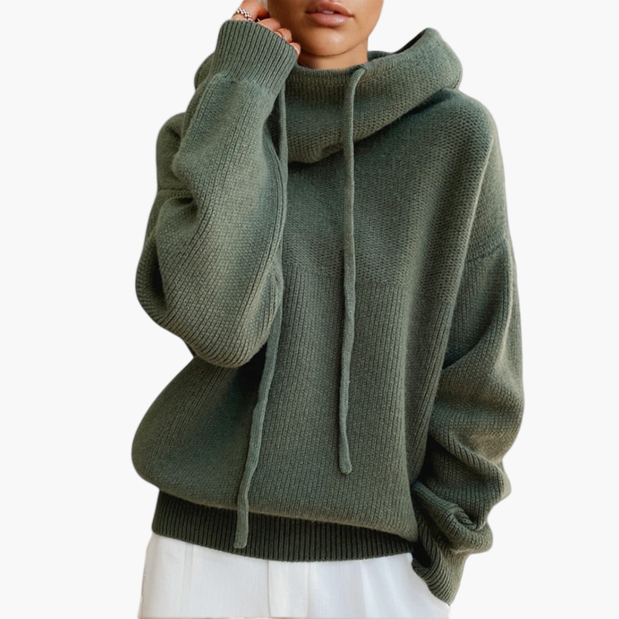 Women's Knitted Hoodie Sweater – Casual & Comfortable Streetwear for Every Day