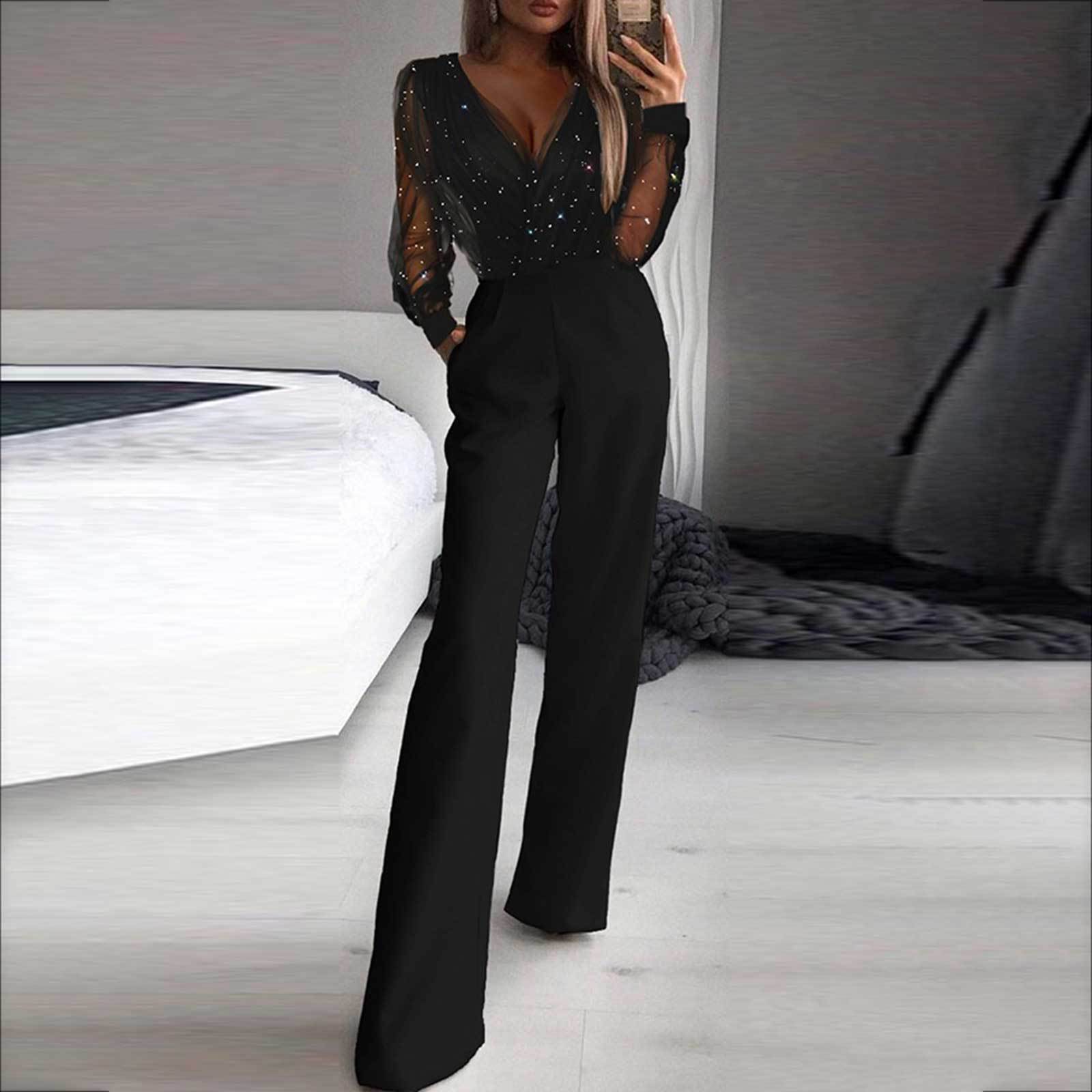 Shirley – Elegant Mesh Patchwork Jumpsuit