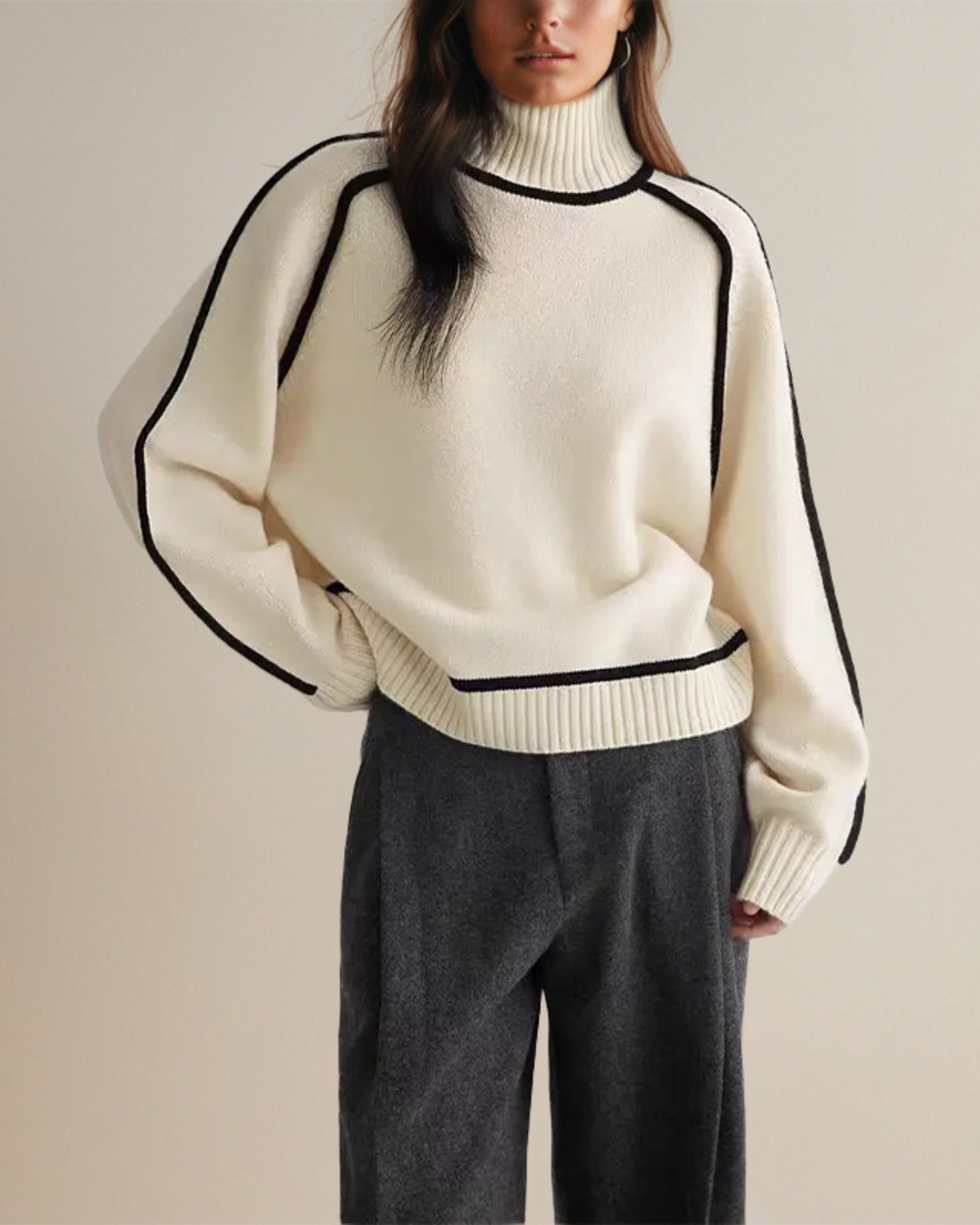 Women's Knitted Turtleneck Sweater – Modern Elegance for Autumn & Winter