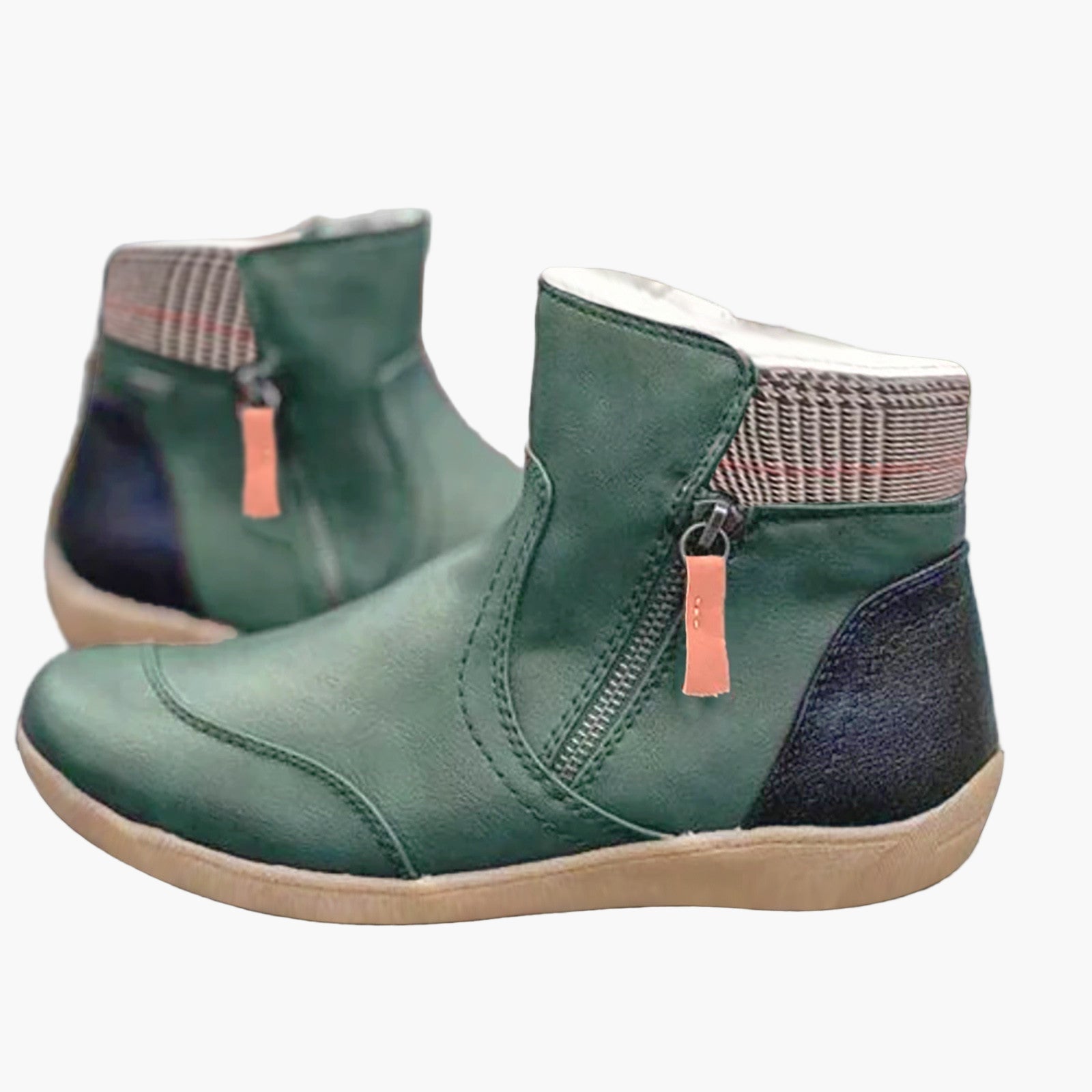 Women's Orthopedic Ankle Boots with Double Zipper – Comfortable Fashion Boots for Daily Use