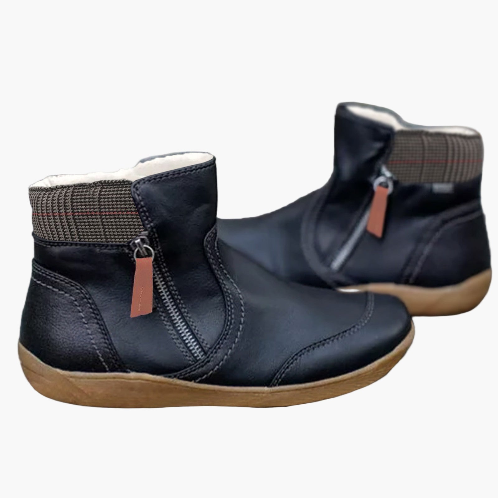 Women's Orthopedic Ankle Boots with Double Zipper – Comfortable Fashion Boots for Daily Use