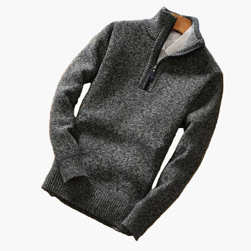 Men's Knitted Half-Zip Sweater for Casual and Business Looks