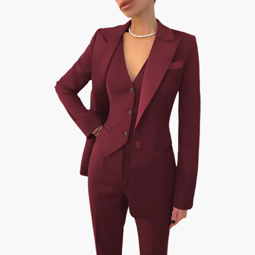 Women's Three-Piece Suit with Tailored Fit – Elegant Business & Evening Wear