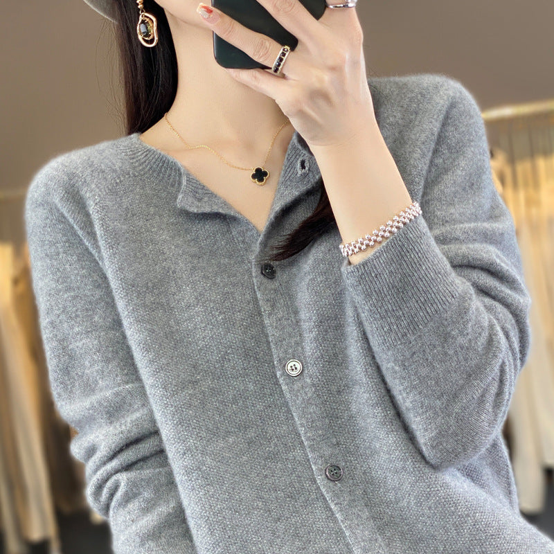 Women's V-neck Knitted Vest – Elegant Casual Knitted Cardigan for Daily Use