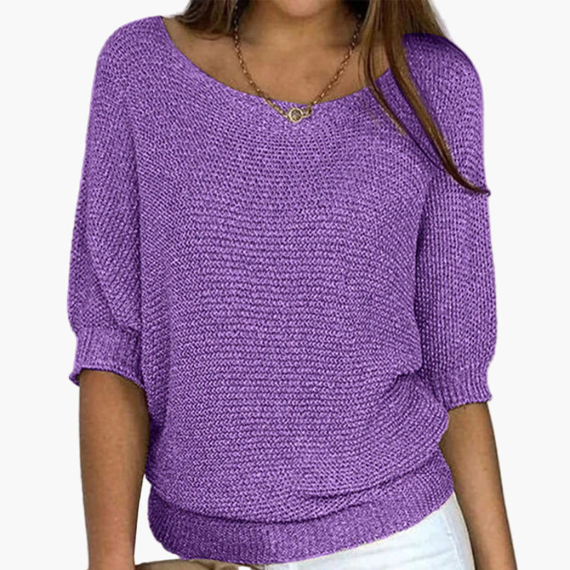 Women's Knitted Casual Sweater – Comfortable Feminine Fashion for Daily Use