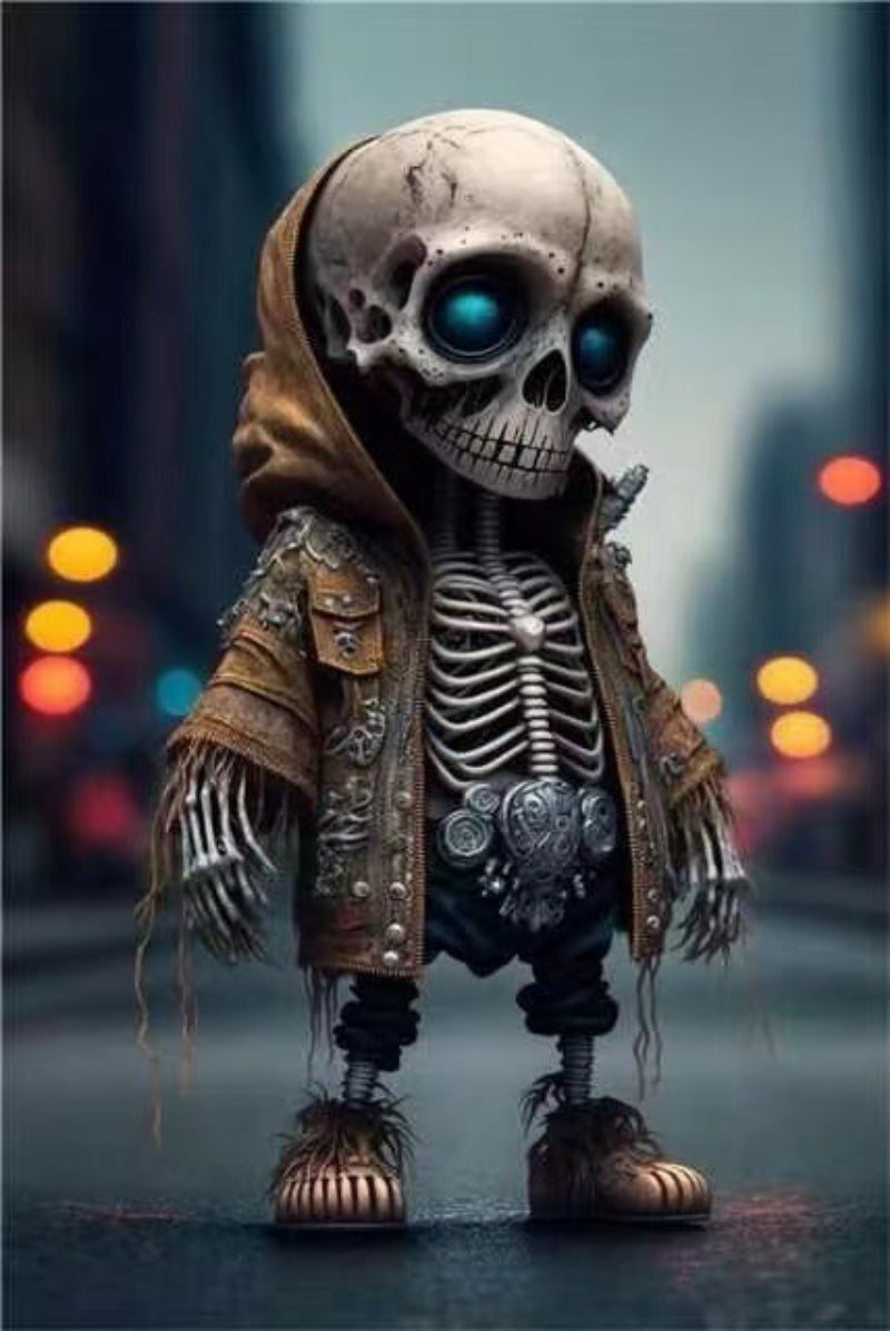 Halloween Skull Figurine Decoration - Stylish Skeleton Doll for Party, Trick-or-Treat & Spooky Atmosphere