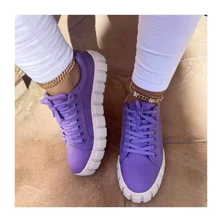 Holly – Thick Sole Lace Canvas Shoes