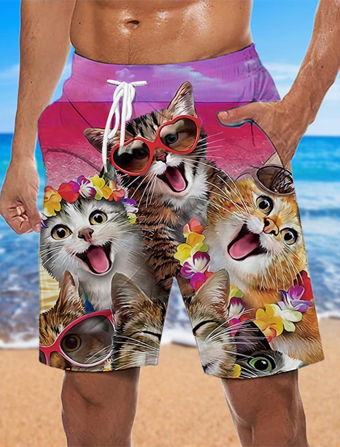Stan – Loose Beach Pants with 3D Print
