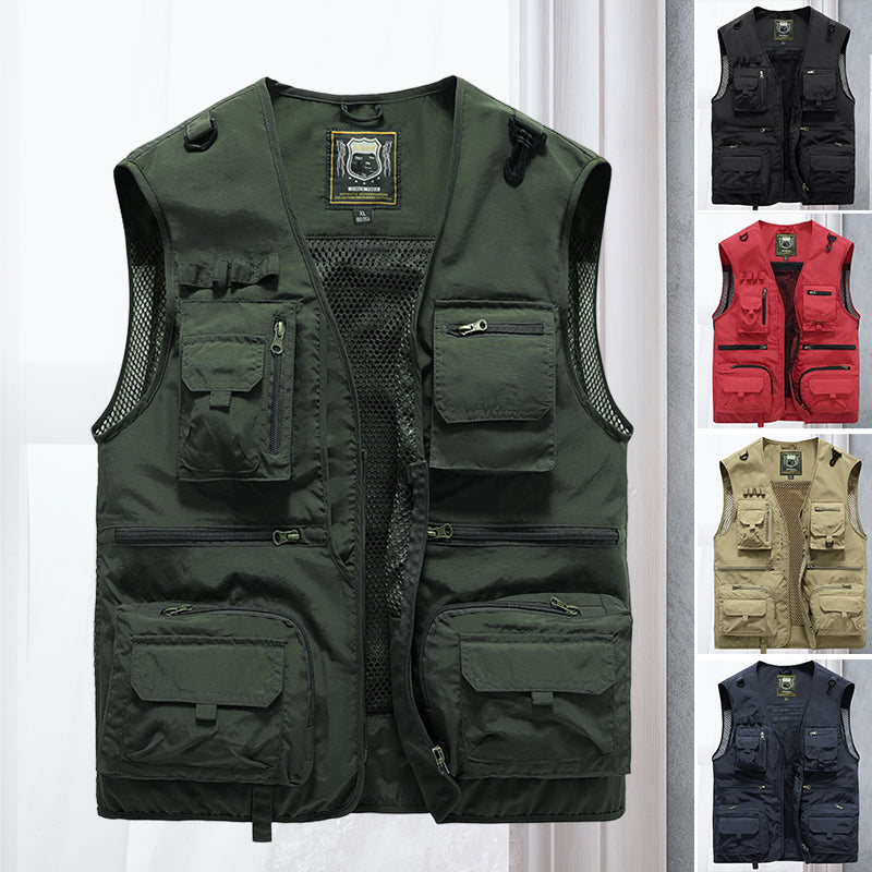 Heren outdoor bodywarmer met meerdere zakken – Praktisch voor vissen, wandelen en reizen