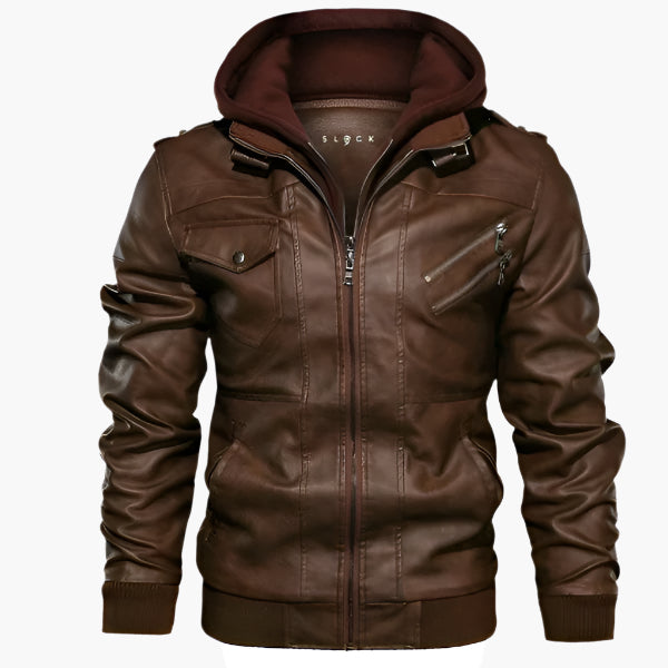 Heren Urban Motorjack met Afneembare Capuchon – Streetwear Stijl en Comfort