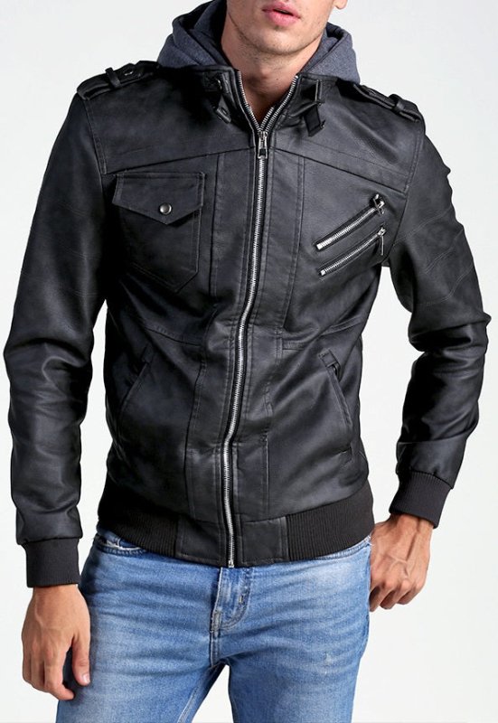 Heren Urban Motorjack met Afneembare Capuchon – Streetwear Stijl en Comfort