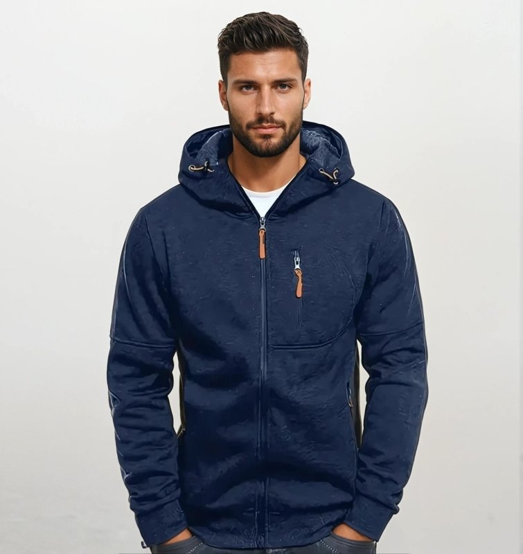 Men's Hoodie with Zipper and Sporty Look