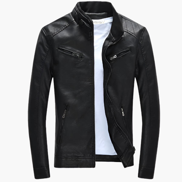 Men's Biker Jacket PU Leather Stylish and Casual Motorcycle Jacket