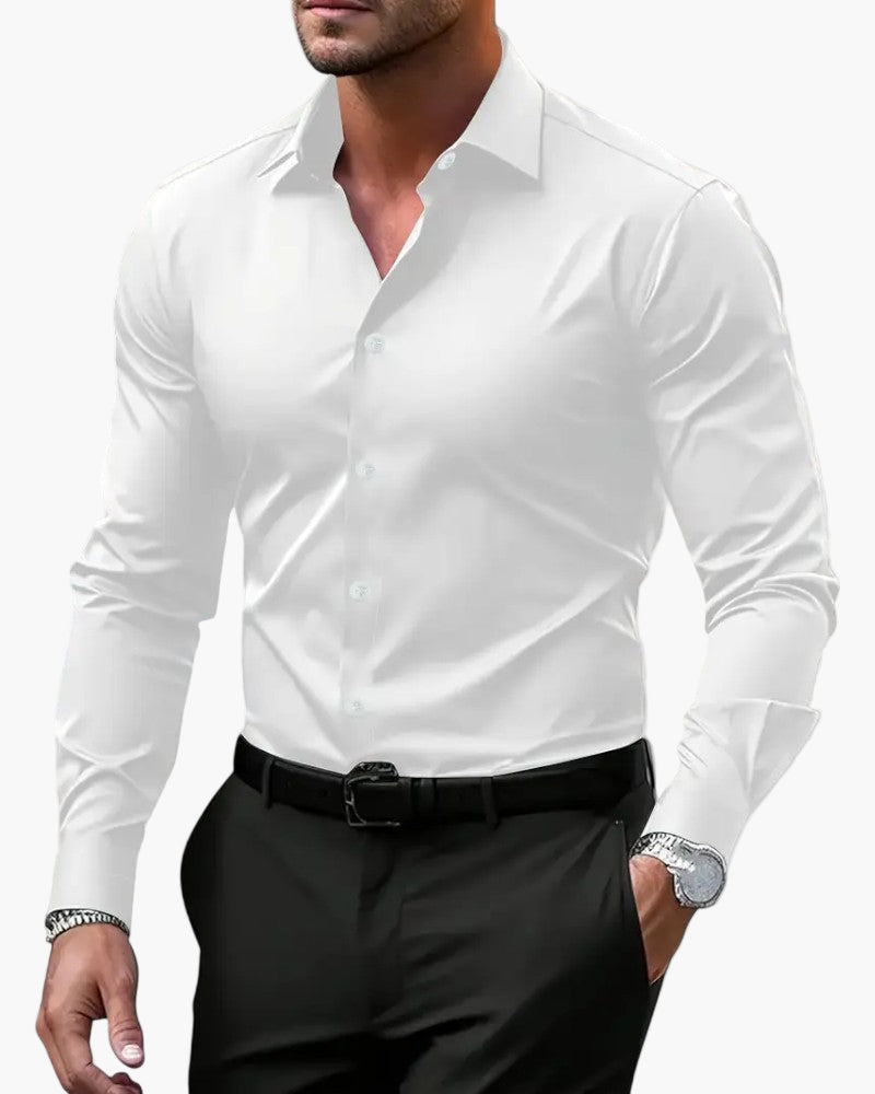 Men's Slim Fit Shirt for Business and Evening – Long Sleeves, Modern and Comfortable