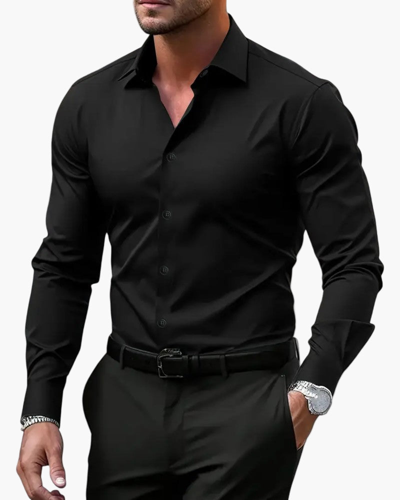 Men's Slim Fit Shirt for Business and Evening – Long Sleeves, Modern and Comfortable