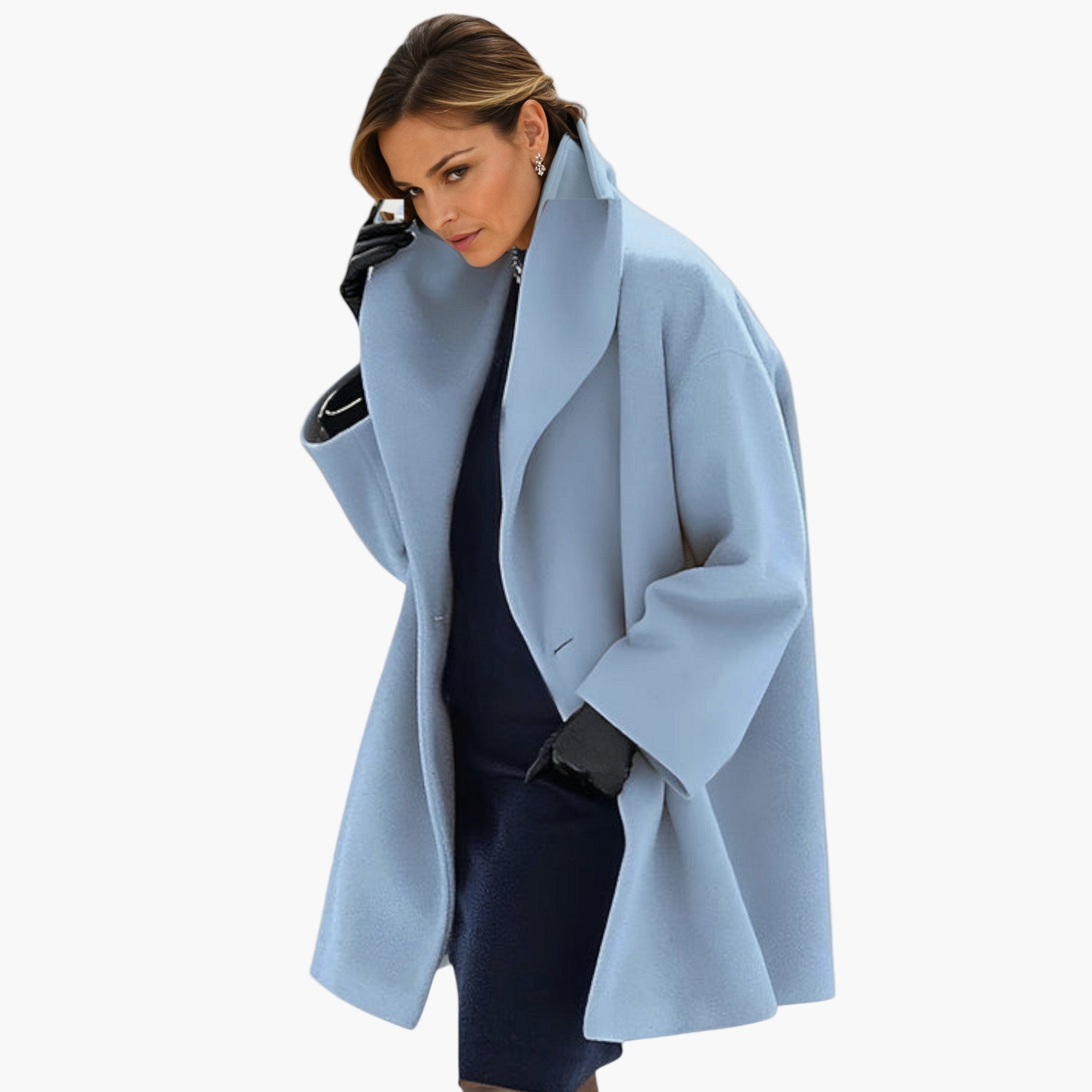 Women's Oversized Coat with Large Lapels – Elegant and Modern Jacket for Office and Daily Use