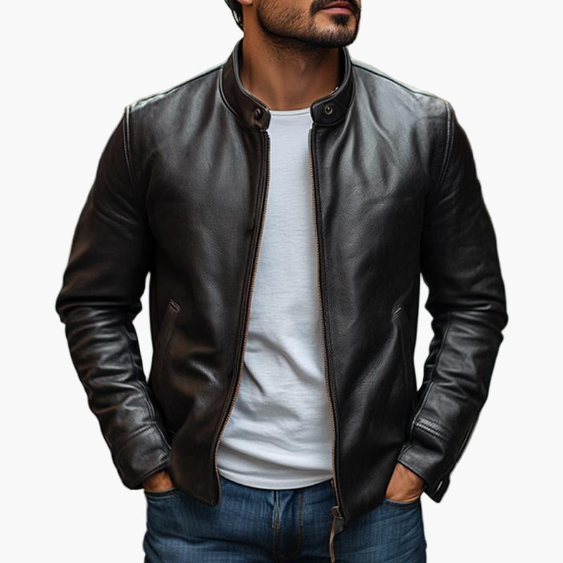 Men's Moto Style Jacket – Slim Fit and Timeless Look for Casual and Semi-Formal Occasions