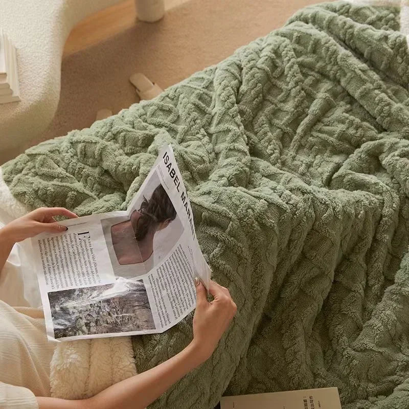 Luxe Winter Blanket for Adults – Extra Thick Cuddle Blanket for Bedroom & Couch, Comfortable and Stylish
