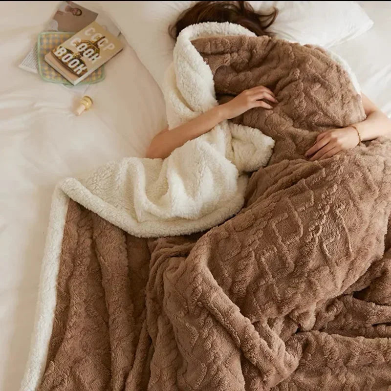 Luxe Winter Blanket for Adults – Extra Thick Cuddle Blanket for Bedroom & Couch, Comfortable and Stylish