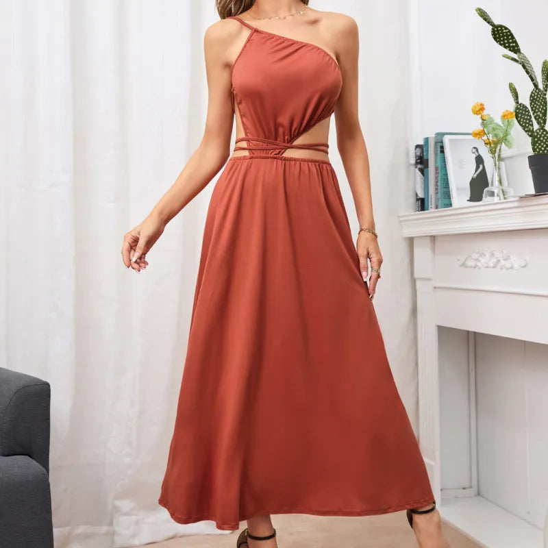 Pamela – Boho Long Summer Dress with Halter Neck
