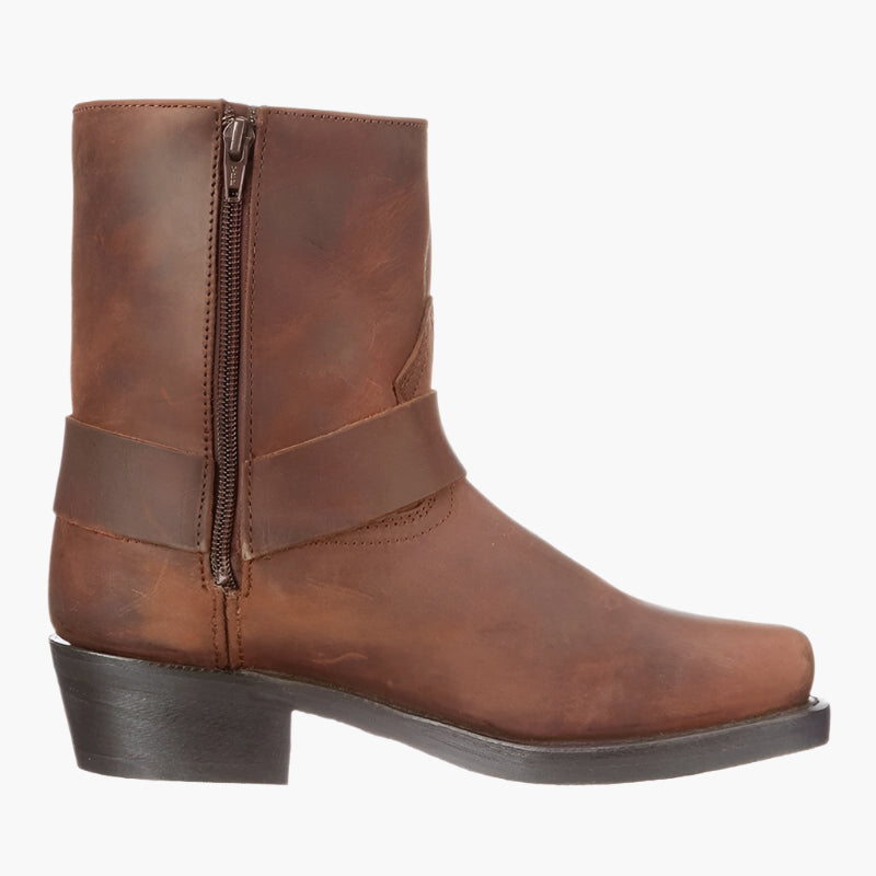 Heren Enkellaarzen met Klassieke Western Look en Stoere Gespdetails