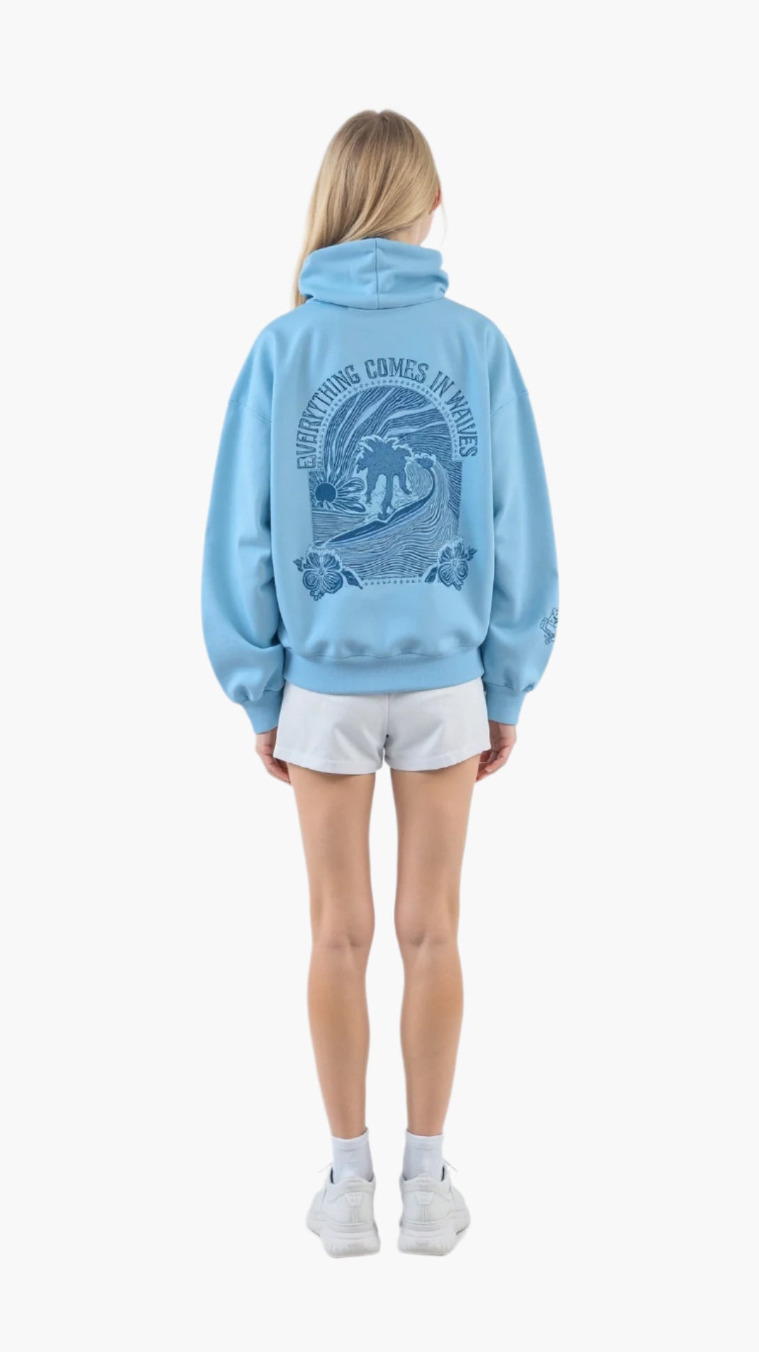 Women's Oversized Hoodie with Tropical Embroidery – Casual and Comfortable Streetwear