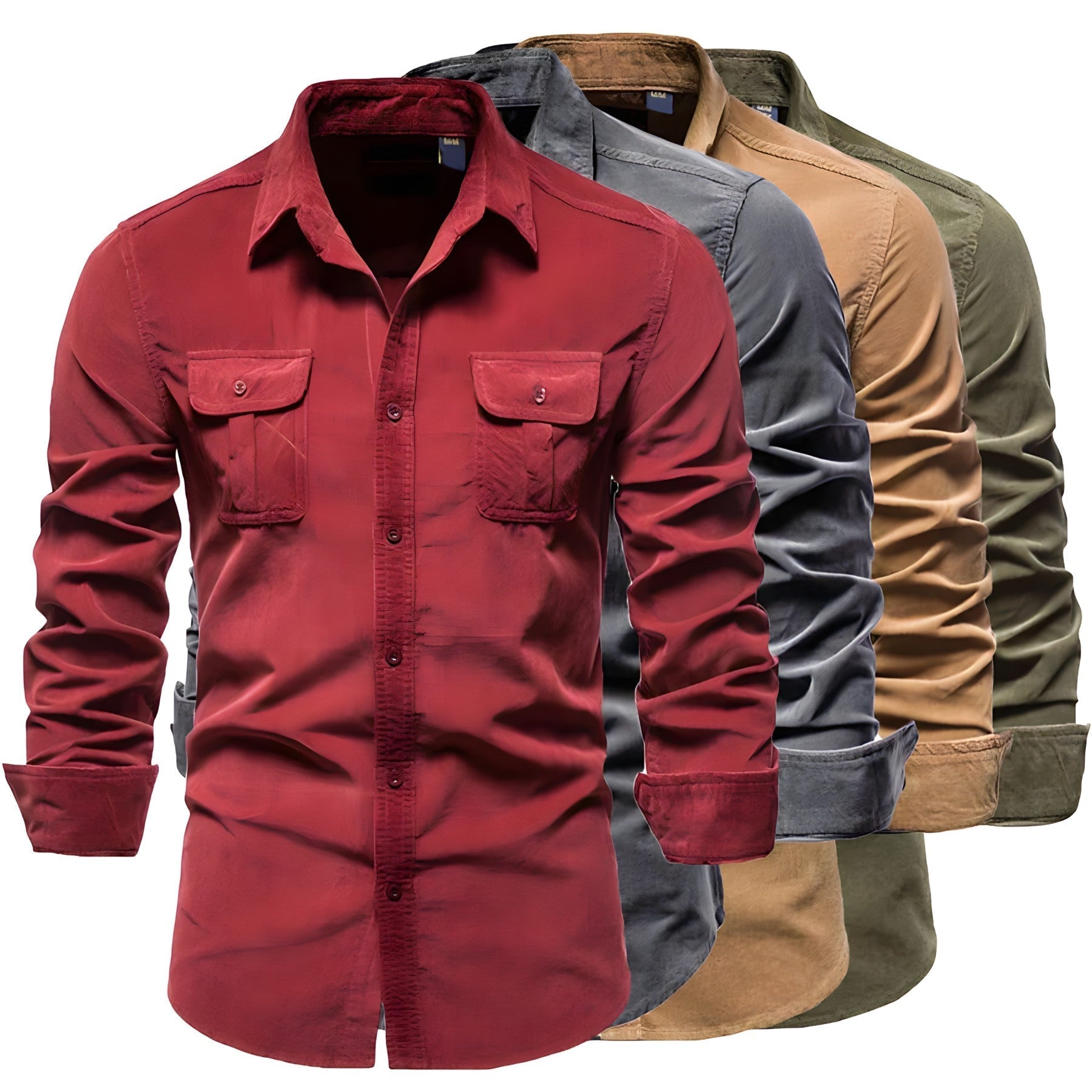 Men's Casual Shirt with Buttons and Chest Pockets - Stylish and Versatile for Daily Use