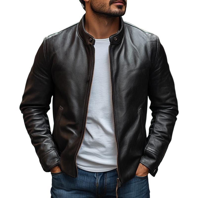 Men's Moto Style Jacket – Slim Fit and Timeless Look for Casual and Semi-Formal Occasions