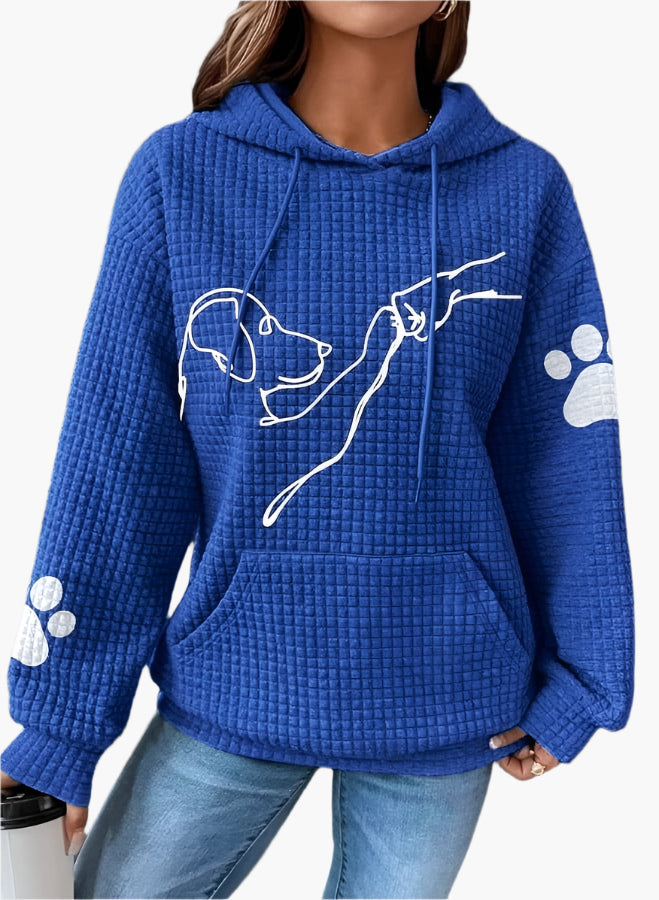 Women's Hoodie with Dog and Paw Print – Casual Comfort for Dog Lovers